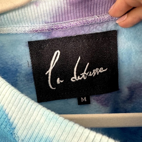 NWT La Detresse Mania Obsessive Pullover Sweatshirt in Blueberry Size Medium - Picture 5 of 6